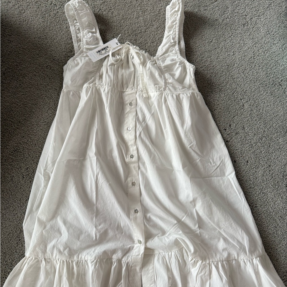 Frankie's Bikinis White Button-Down Dress